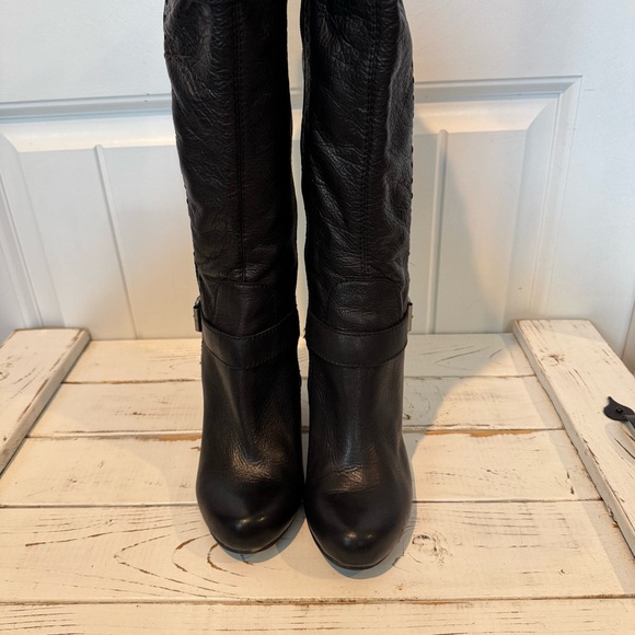 Arturo Chiang Black Leather Knee-High Boots Size 8.5 M - Picture 7 of 12
